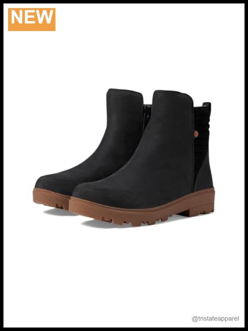 Women's Waterproof Leather Rain Boots Ankle High Zip Hiking